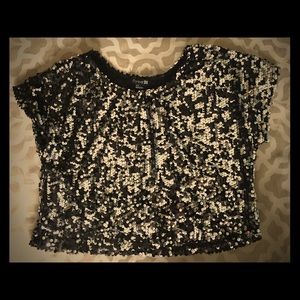 Forever 21 Black and Silver Sequin Top